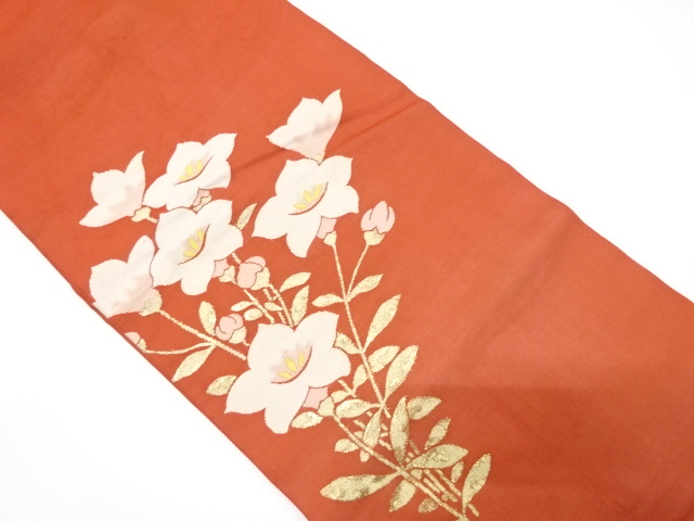 JAPANESE KIMONO / ANTIQUE NAGOYA OBI FOR SUMMER / SILK / WOVEN GENTIAN